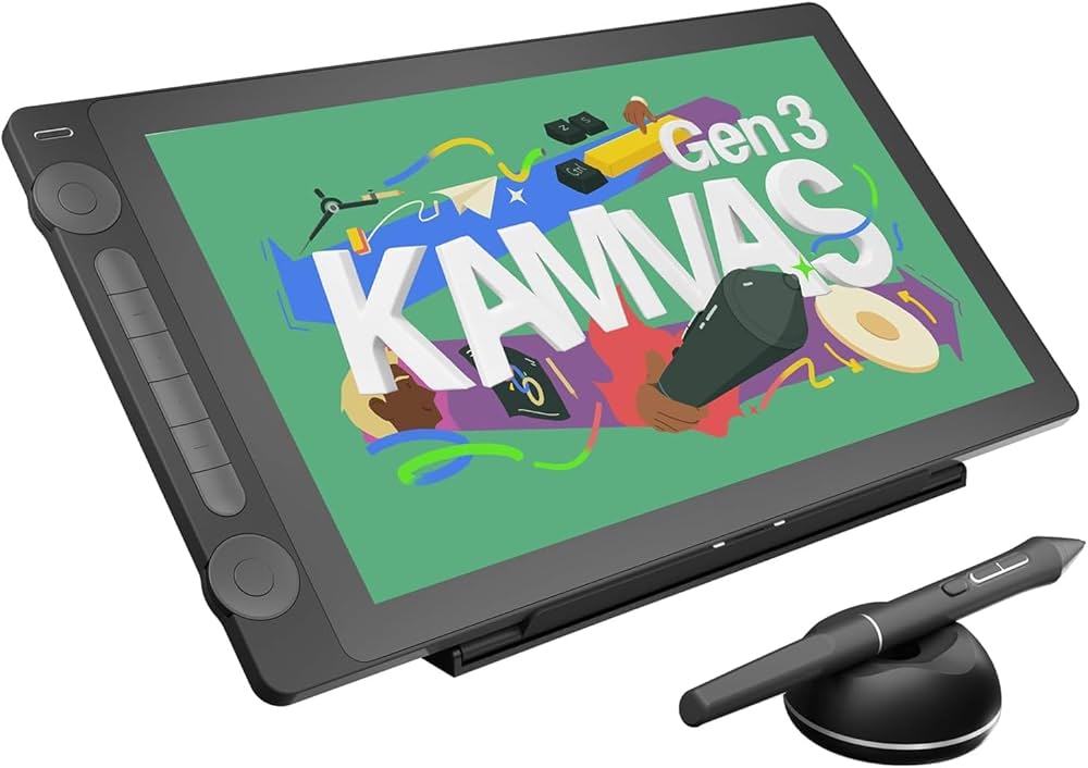 液タブ・ペンタブ HUION Kamvas 16 (Gen 3) + Keydial mini Huion Kamvas 16 (Gen 3) 2.5K Digital Art Tablet with Pen for